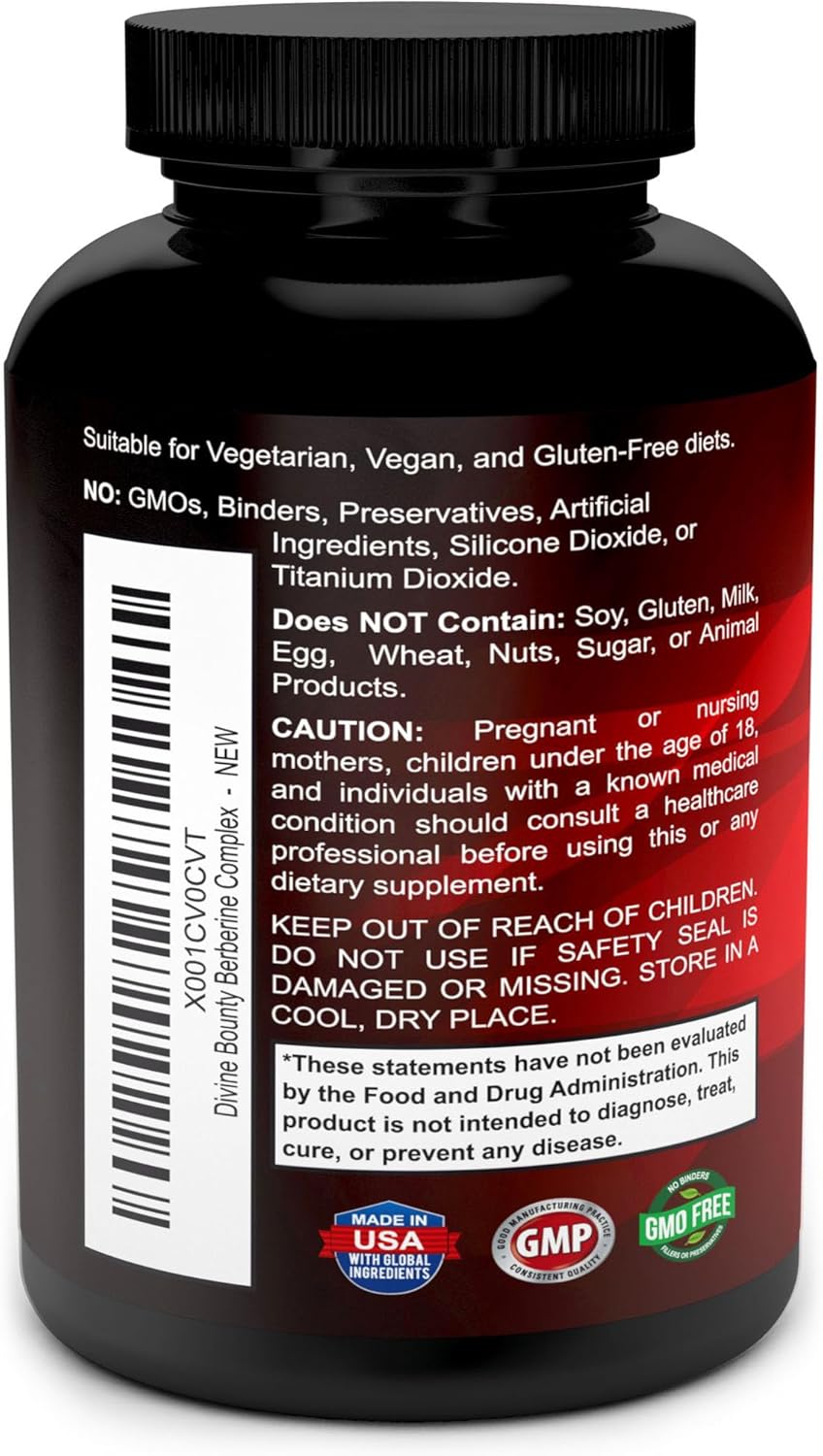 berberine capsules close up supplement bottle