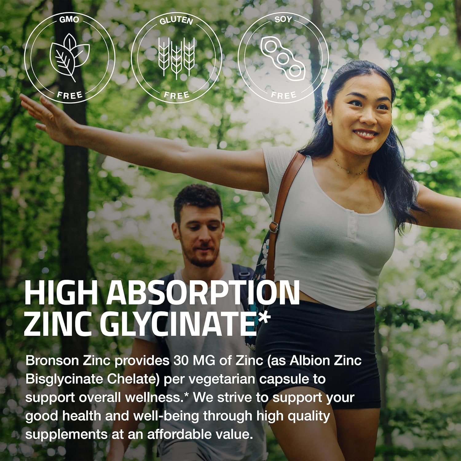 Bronson zinc capsules front label