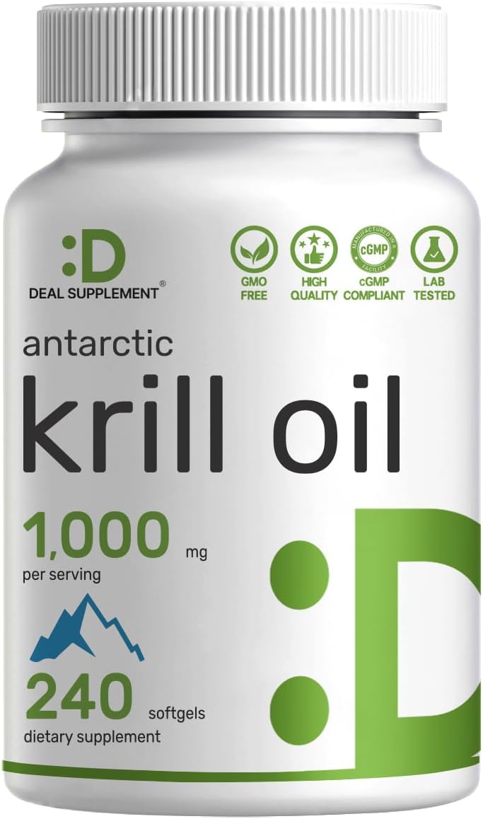 Deal Supplement Antarctic krill oil 1000mg 240 softgels bottle