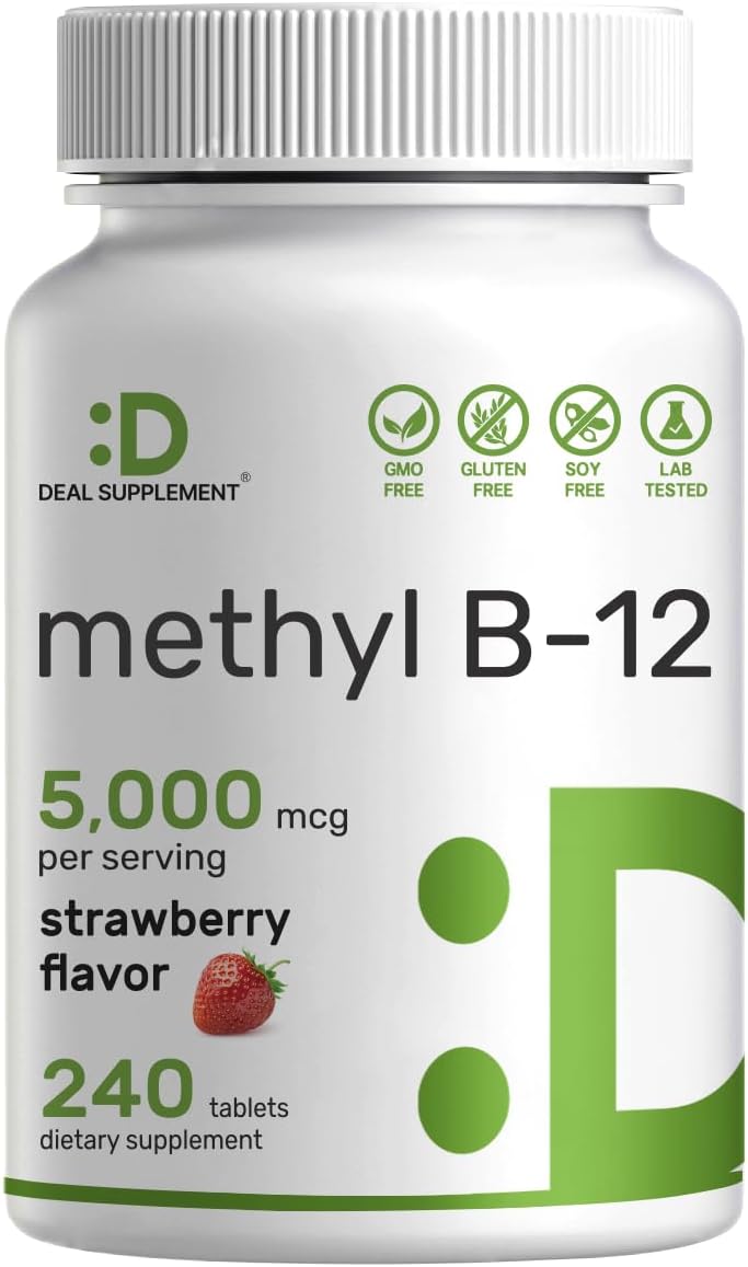 Deal Supplement methyl B12 5000mcg chewable tablets 240 count bottle