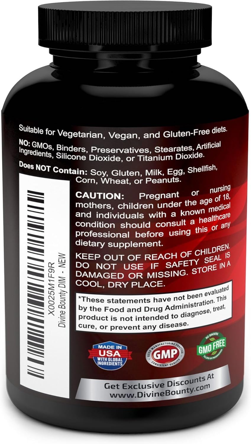 DIM supplement capsules close up product
