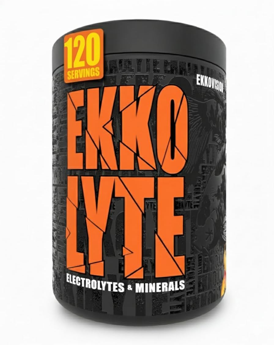 Ekkovision Ekkolyte Electrolytes & Minerals Orange 120 Servings tub front