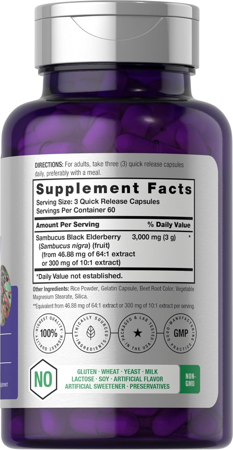 elderberry extract capsules botanical supplement product