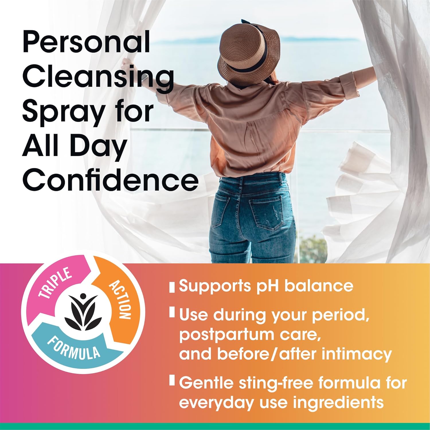 personal cleansing spray with lactic acid and witch hazel