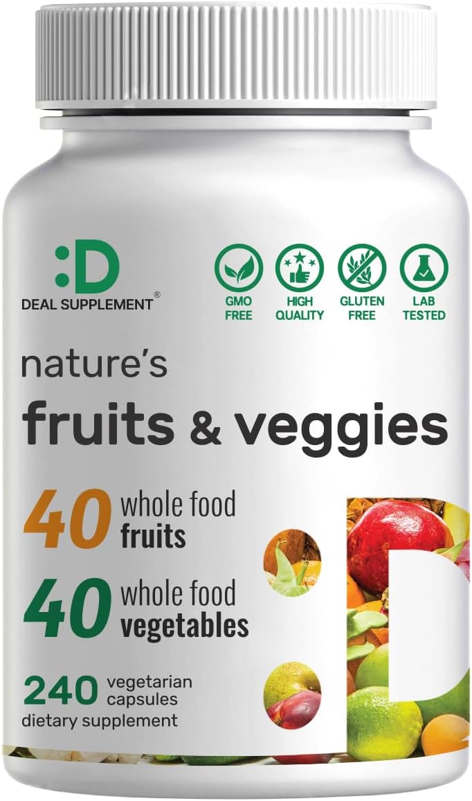 fruits and veggies supplement capsules 240 count whole food blend