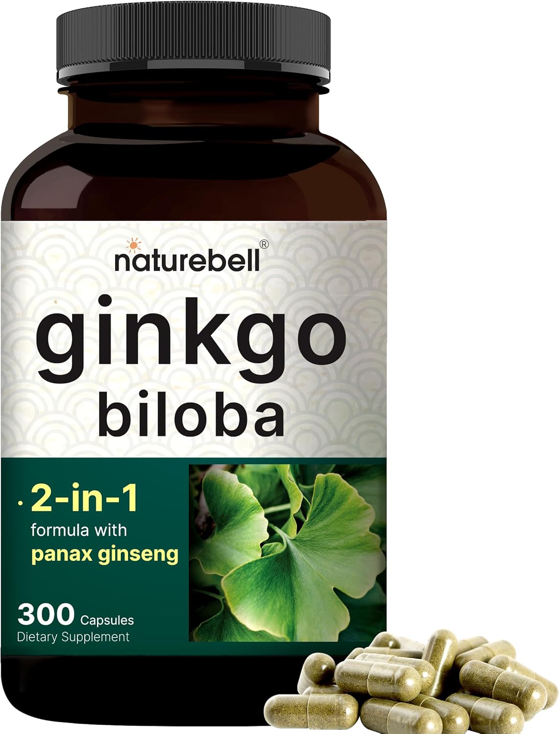 ginkgo biloba extract supplement capsules bottle
