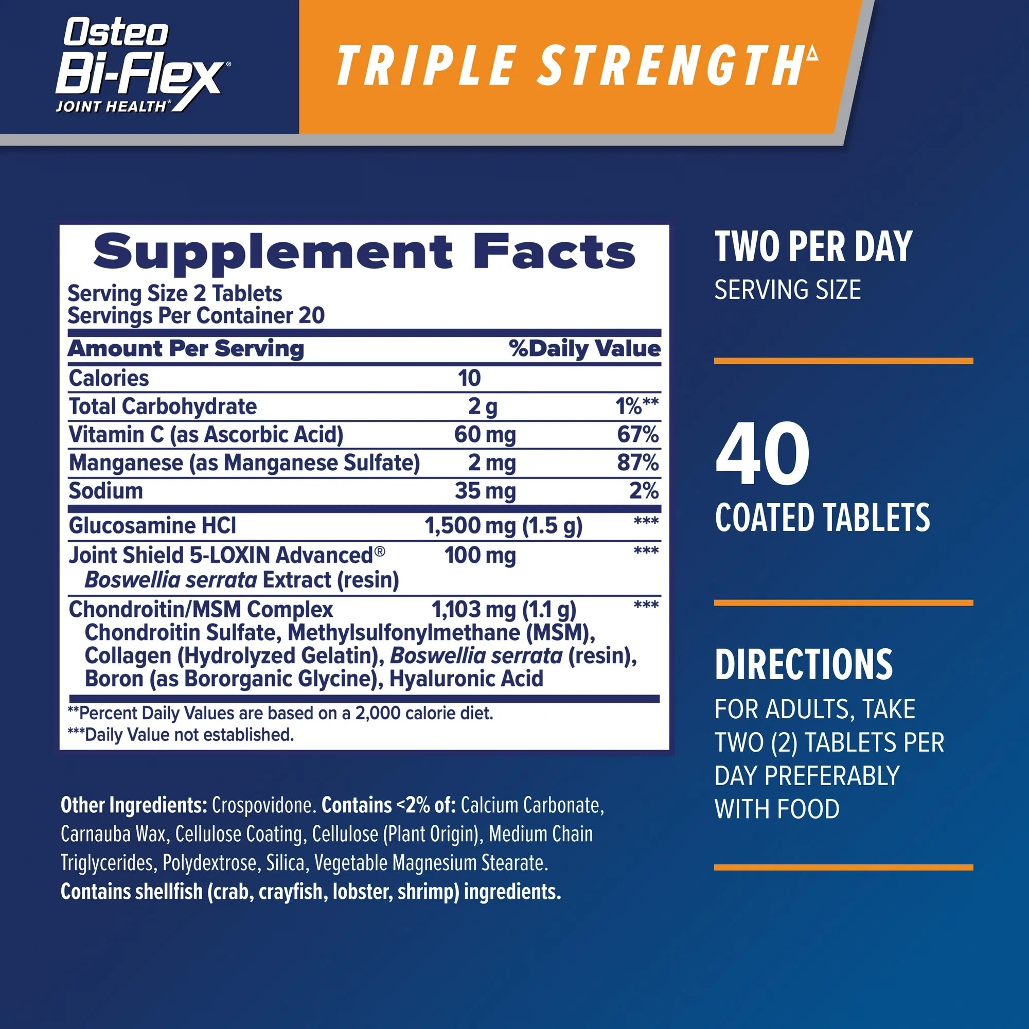 glucosamine chondroitin msm supplement tablets