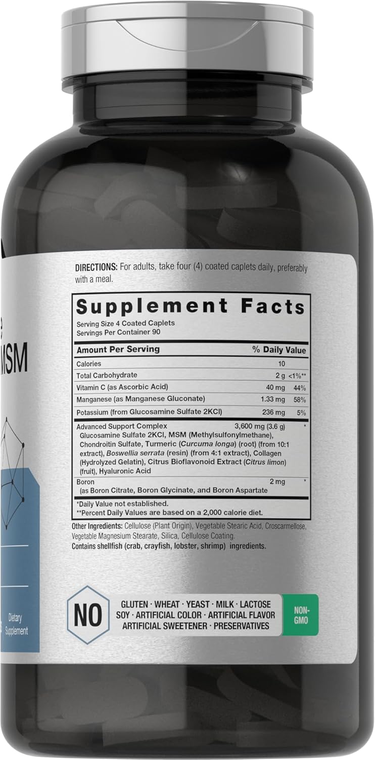 glucosamine chondroitin MSM caplets supplement product
