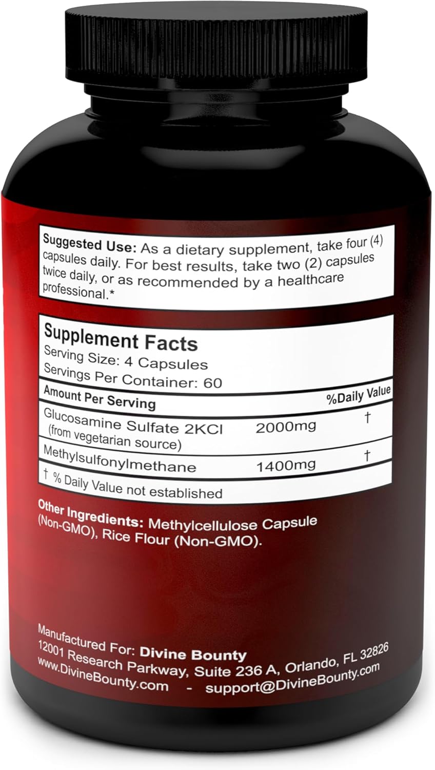 glucosamine sulfate with MSM vegetarian capsules supplement