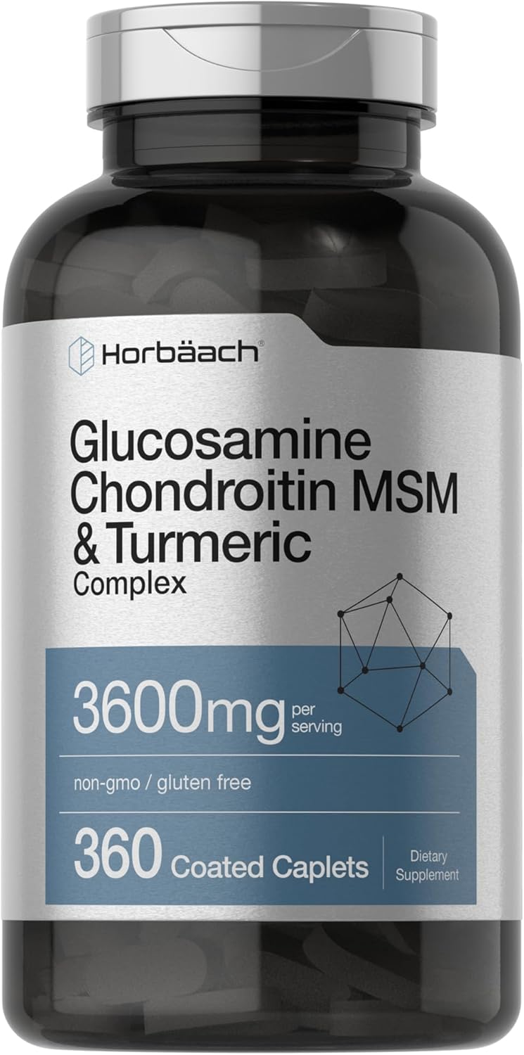 Horbaach glucosamine chondroitin MSM turmeric 360 caplets bottle