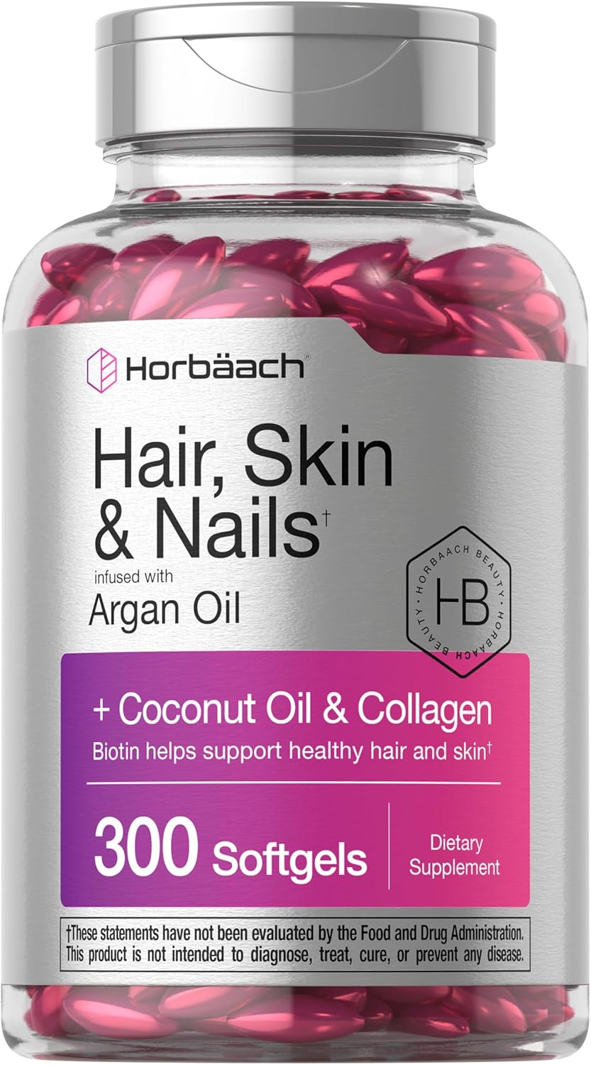 Horbaach hair skin nails vitamins 300 softgels bottle
