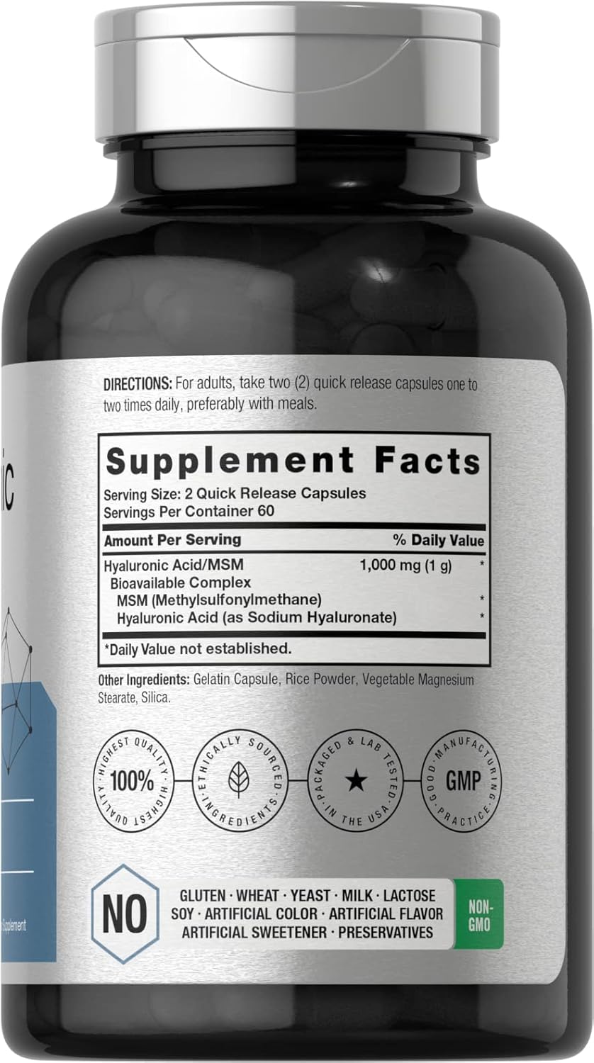 hyaluronic acid with MSM capsules beauty wellness supplement