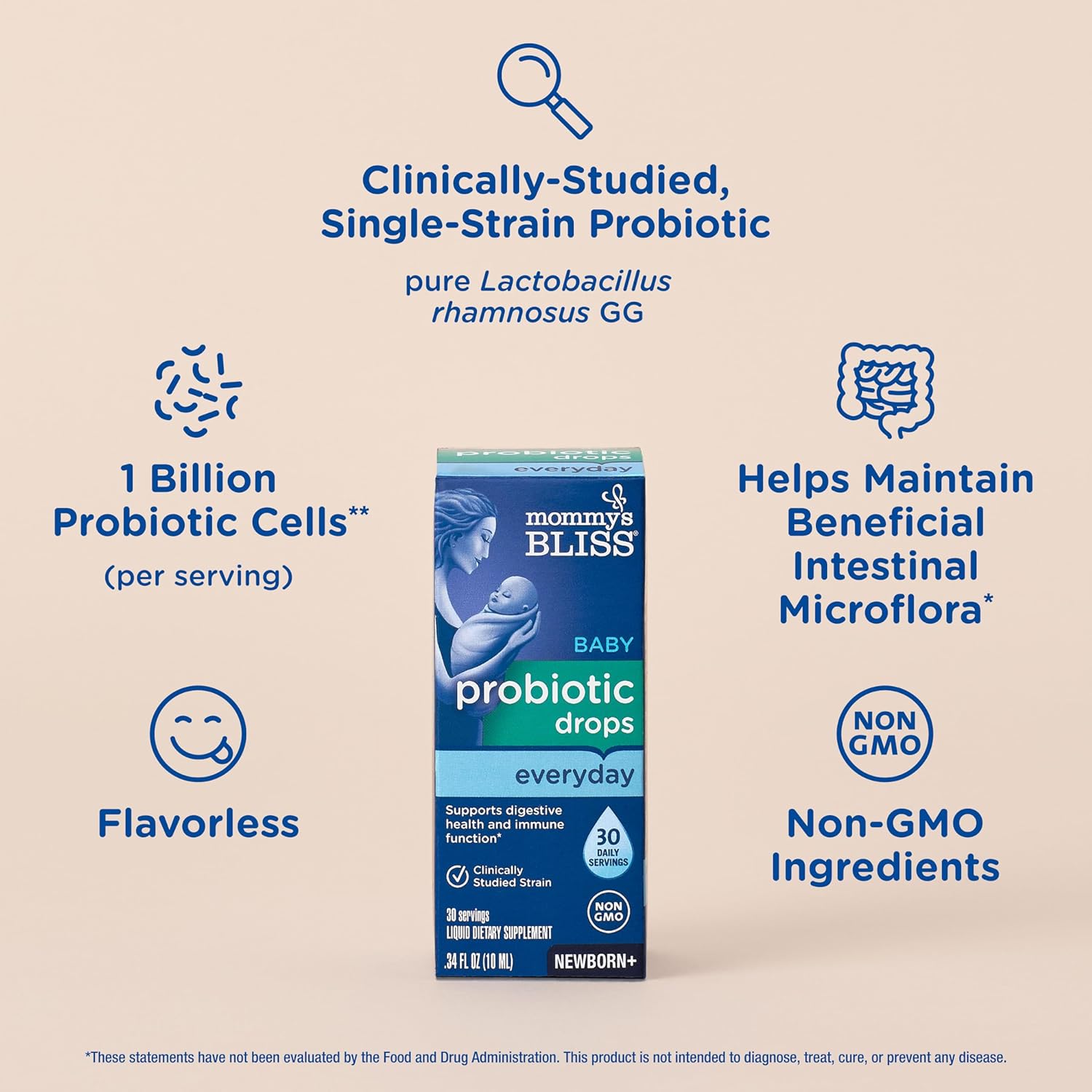 infant probiotic dropper bottle close up