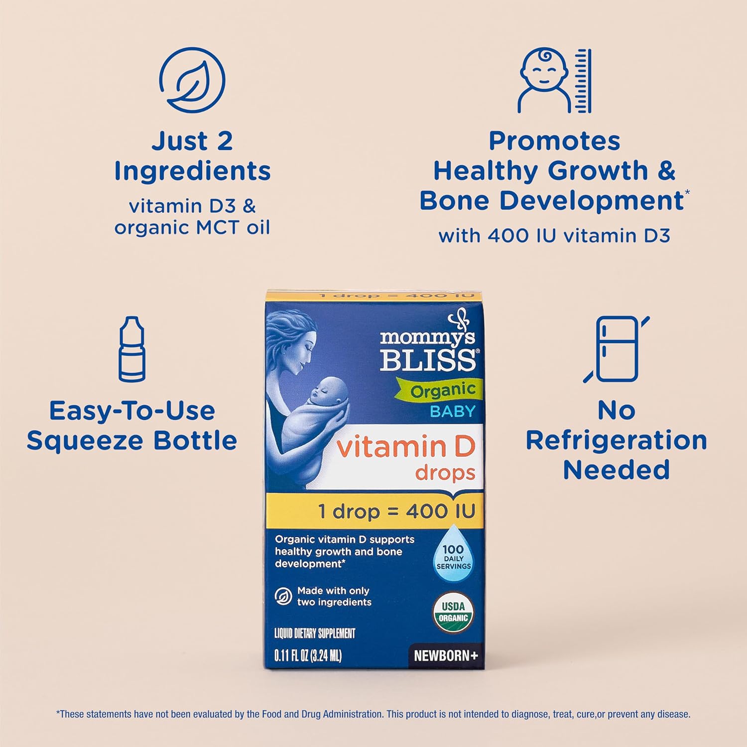 baby vitamin D drops close up bottle