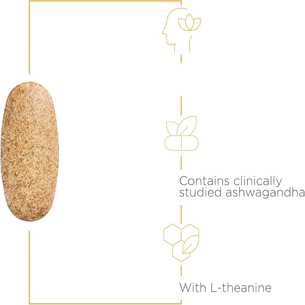 Integrative Therapeutics tablet graphic with ashwagandha and L-theanine callouts