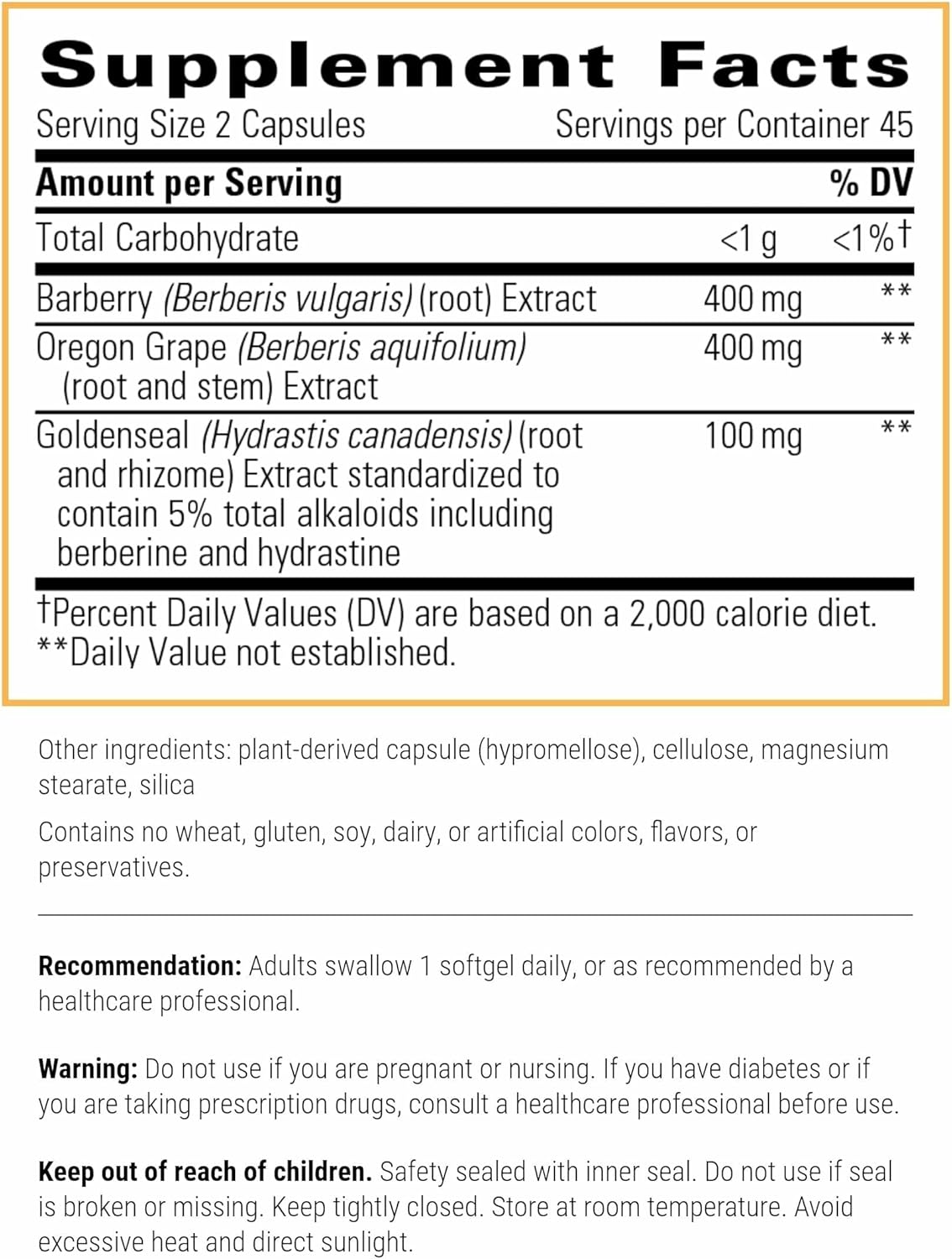Integrative Therapeutics berberine capsules front label