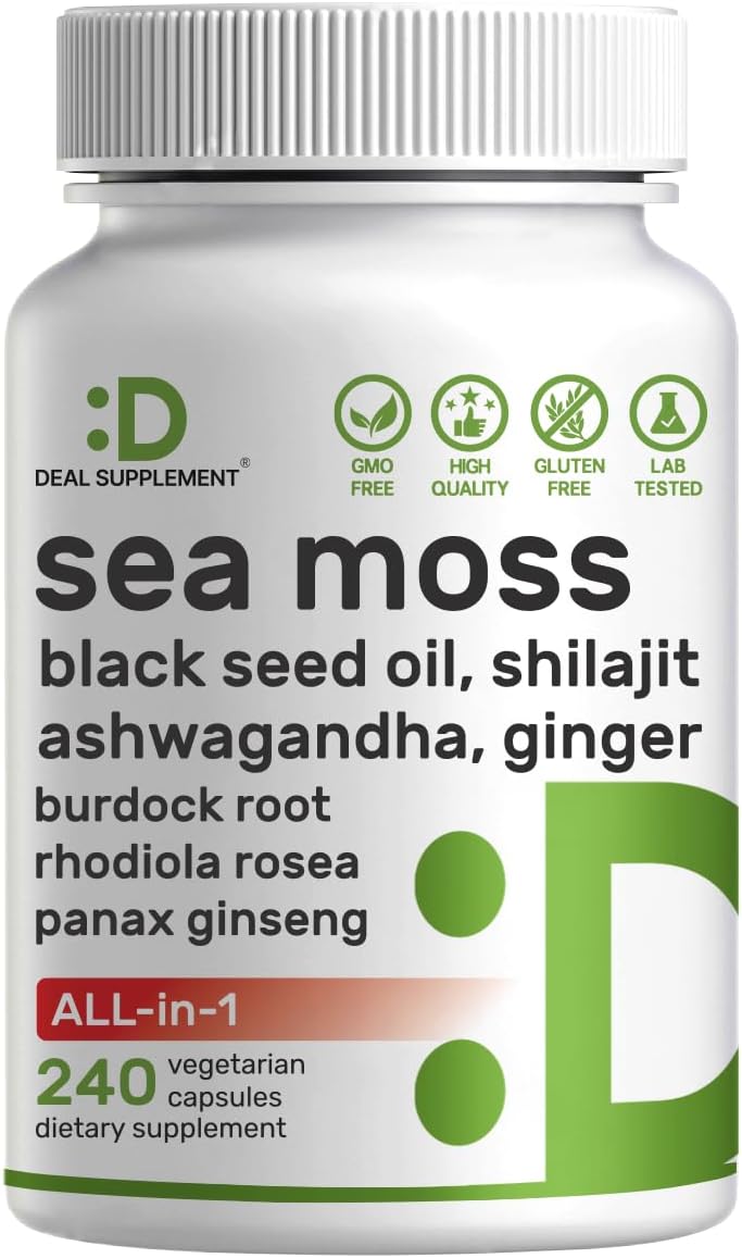 irish sea moss capsules 240 veggie capsules superfood blend bottle