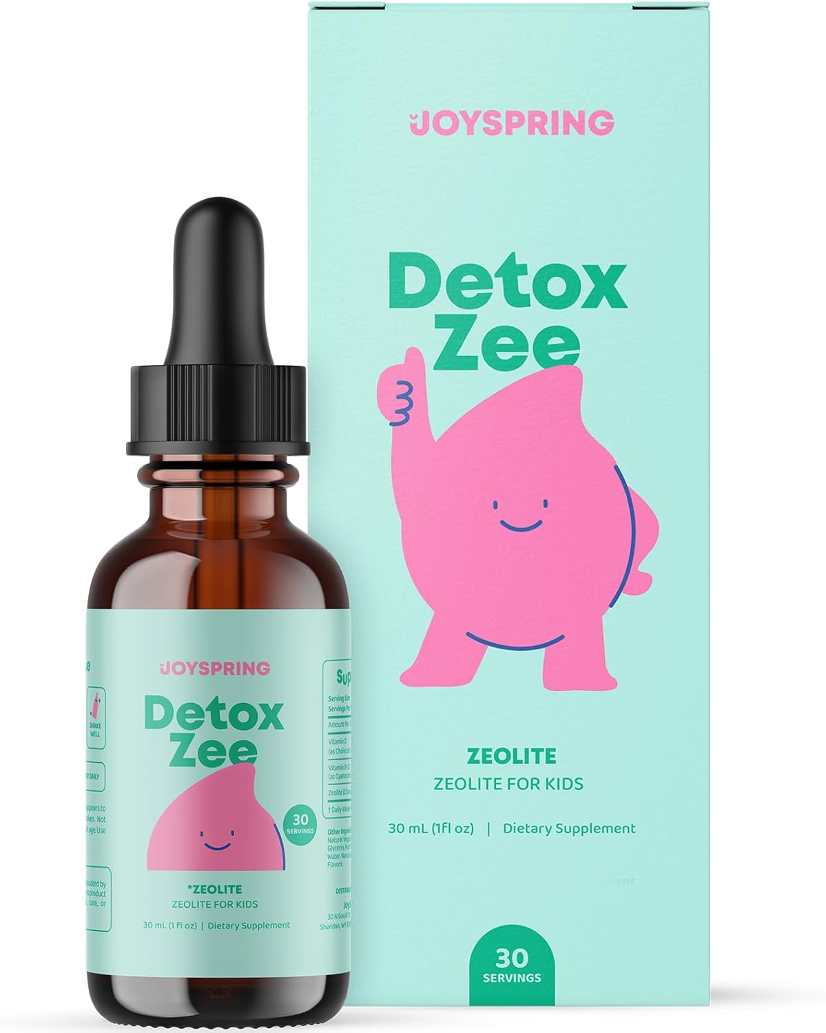 JoySpring DetoxZee kids mineral drops berry flavor bottle