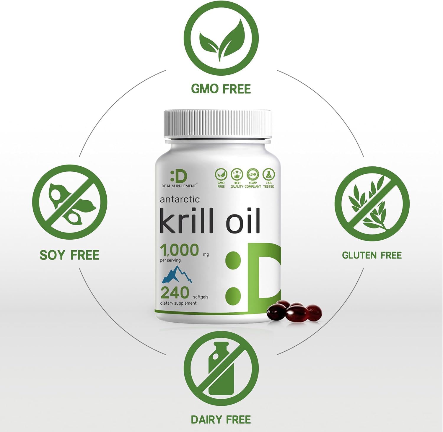 krill oil omega 3 softgel capsules supplement product