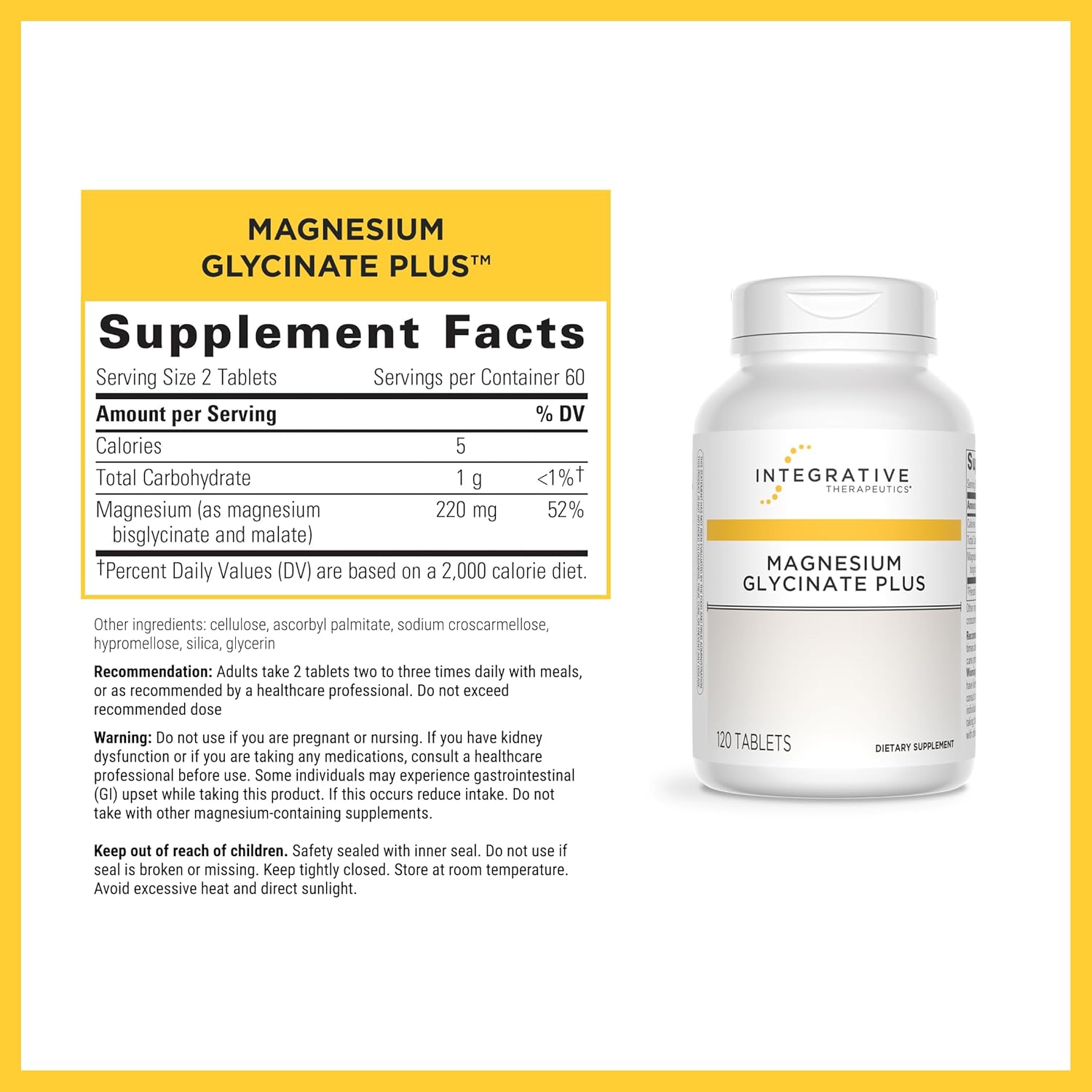 magnesium glycinate supplement tablets daily wellness
