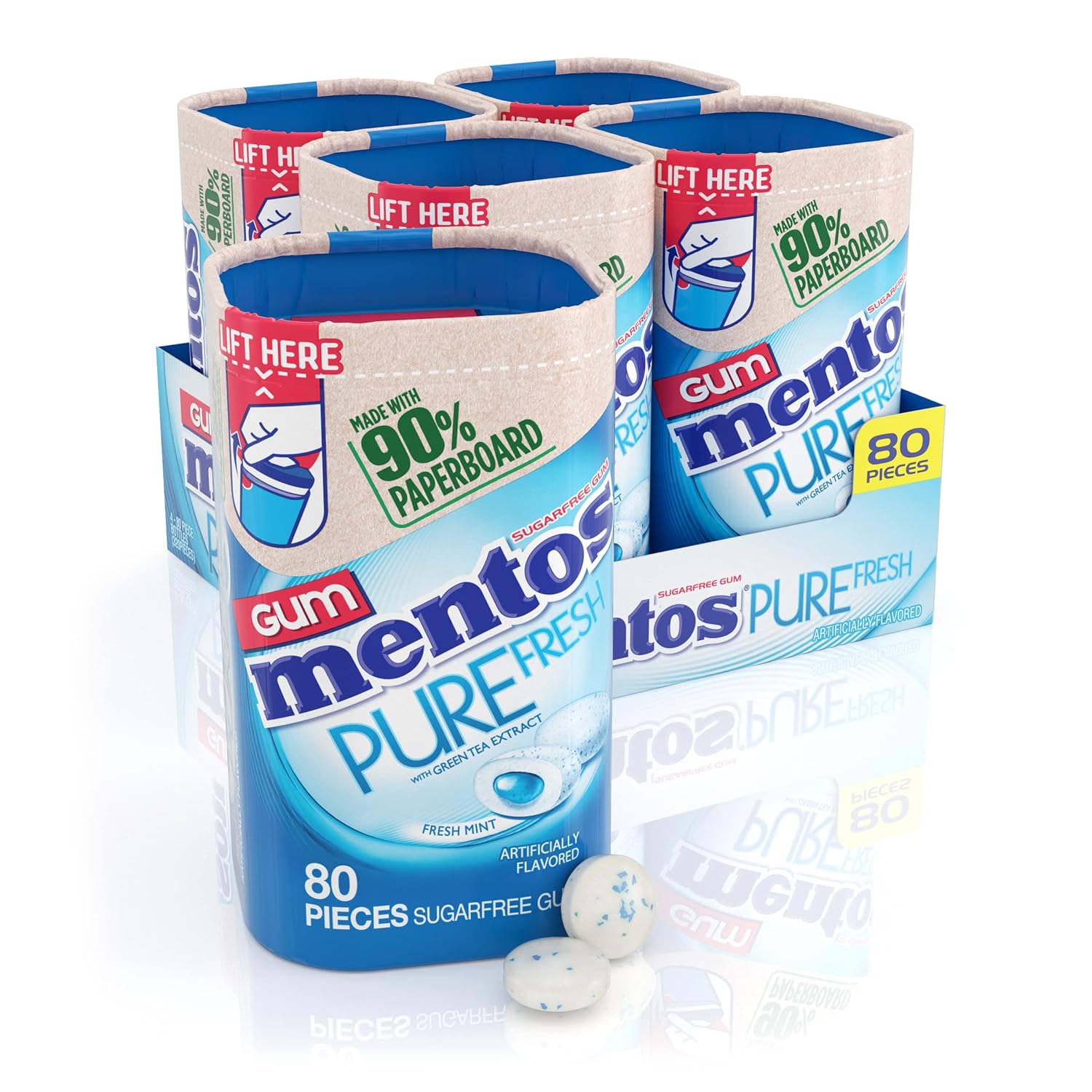 mentos pure fresh xylitol sugar free fresh mint gum 320 count