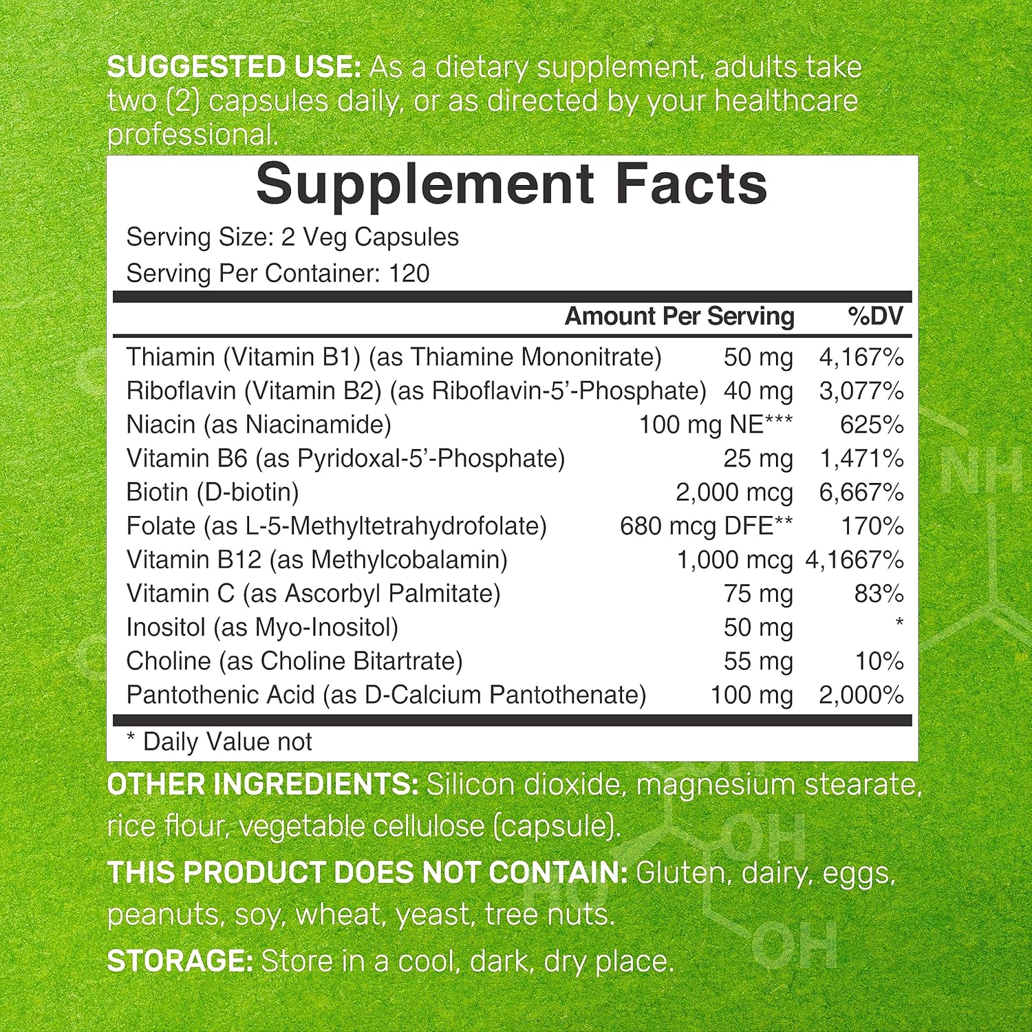 methylated B complex capsules vitamin C supplement