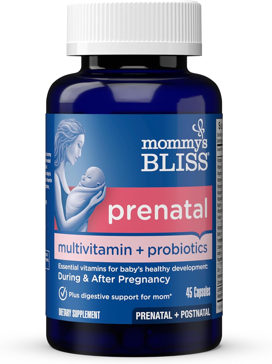 Mommy’s Bliss prenatal multivitamin probiotic 45 servings bottle