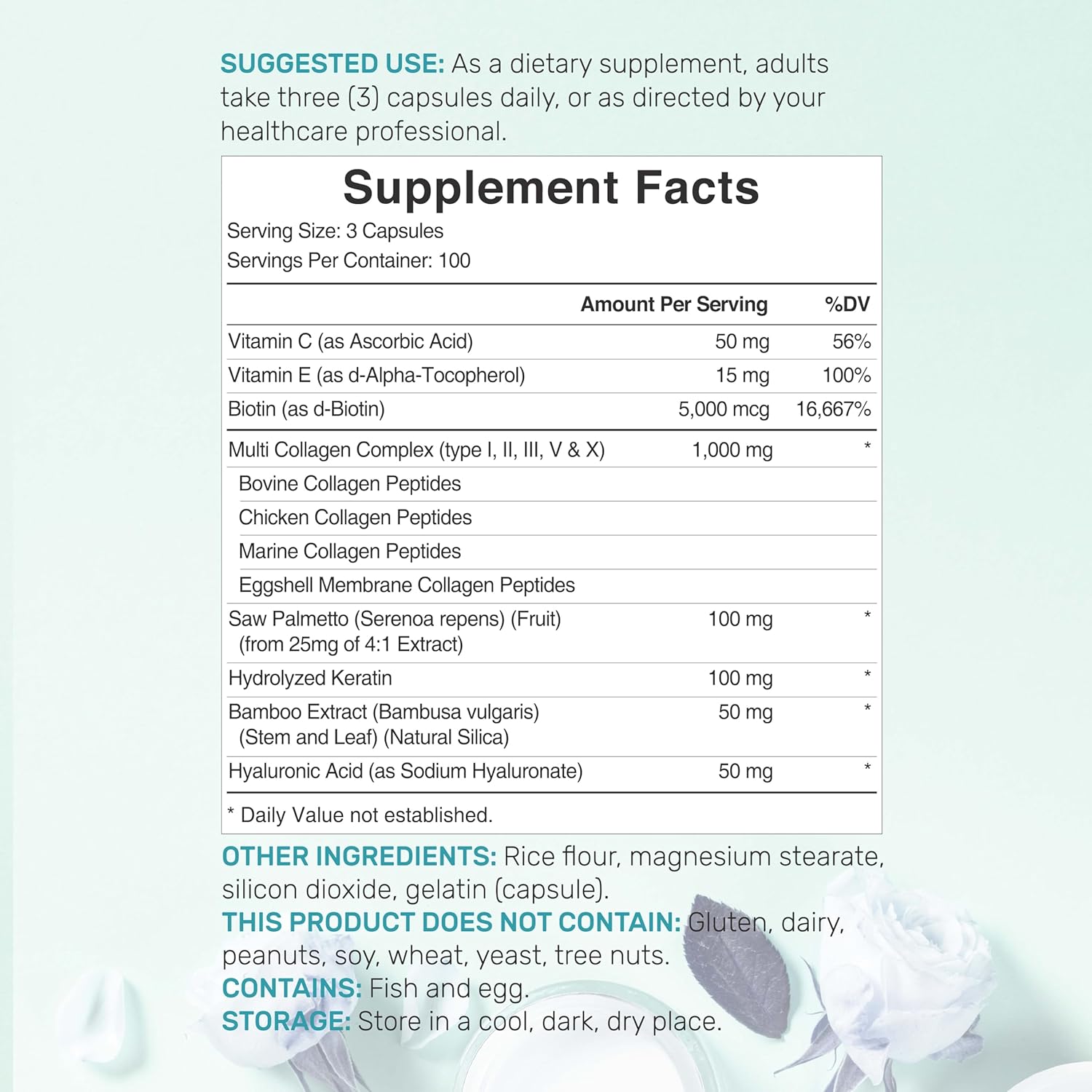 multi collagen supplement capsules close up product