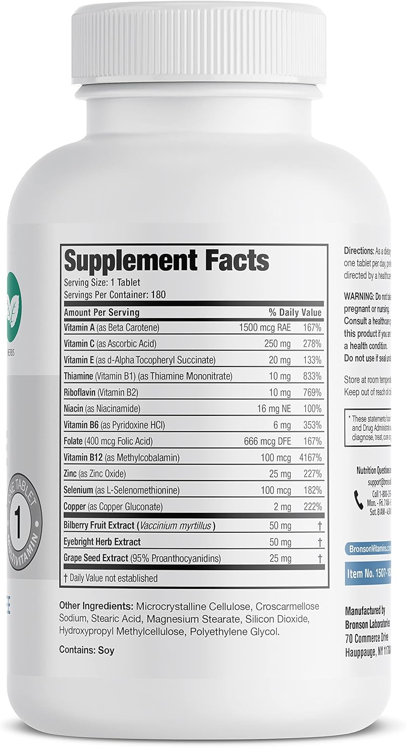 multivitamin multimineral botanical tablets supplement bottle