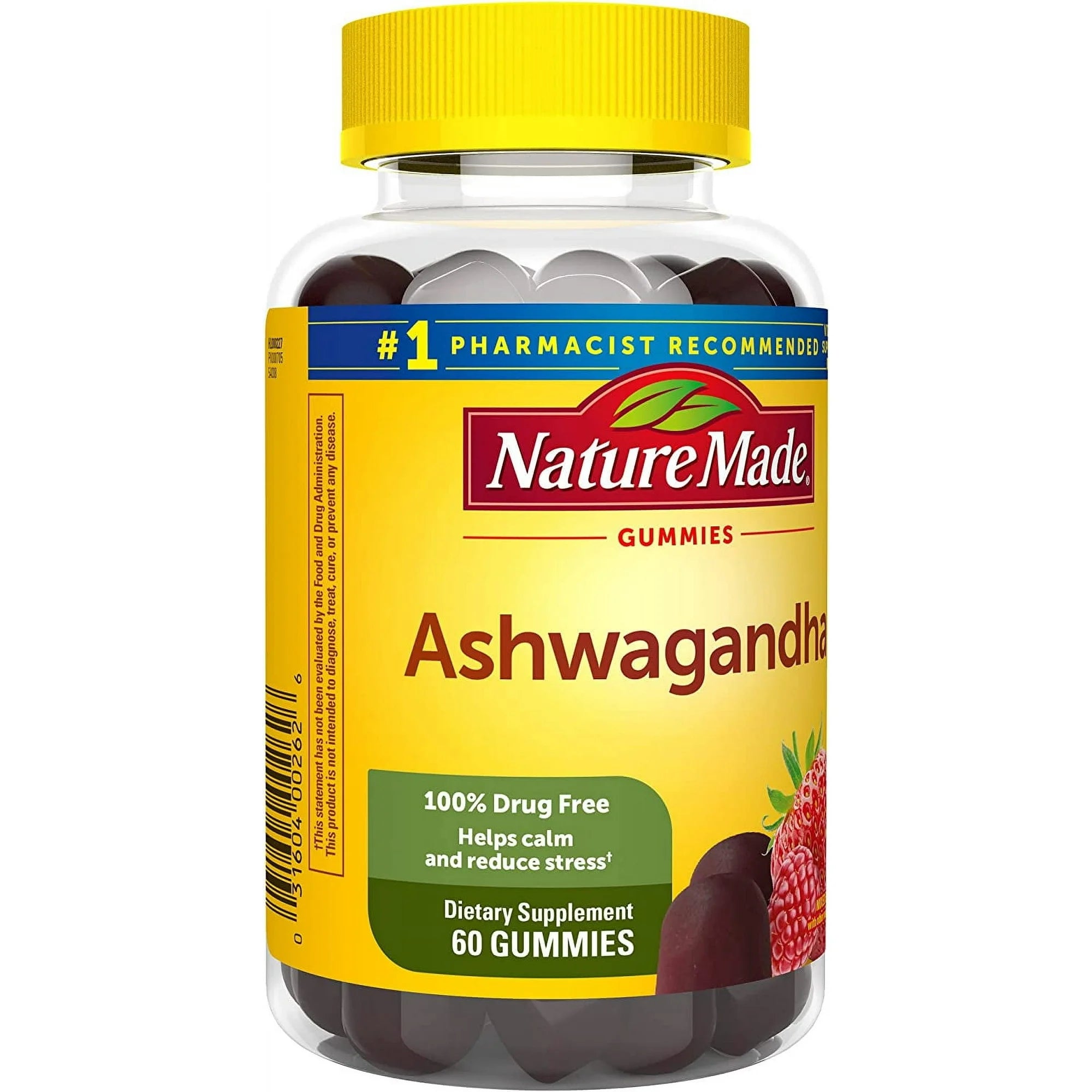 Nature Made KSM-66 Ashwagandha Gummies 60 Count Mixed Berry


