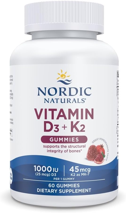 Nordic Naturals vitamin D3 K2 gummies pomegranate bottle