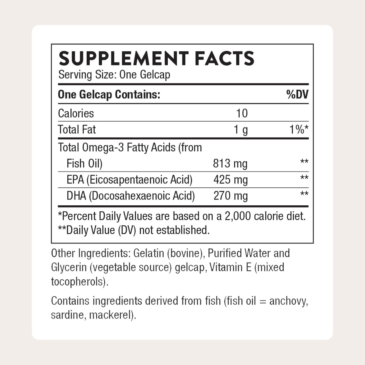 Omega 3 fish oil softgels Thorne daily wellness
