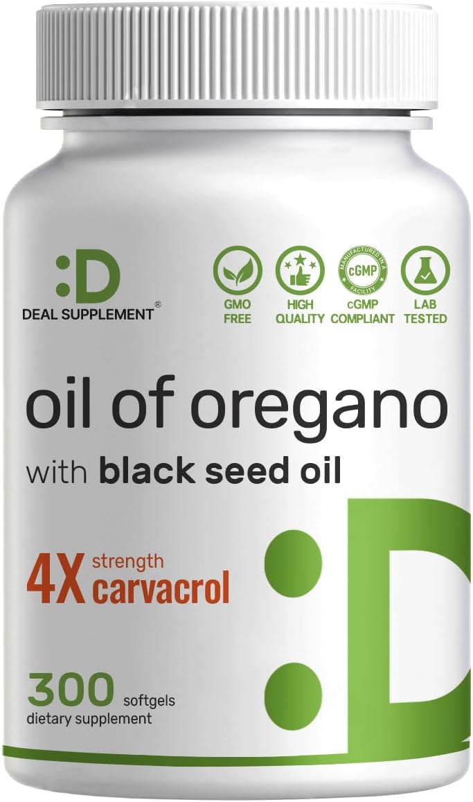 oregano oil black seed oil softgels 300 count bottle