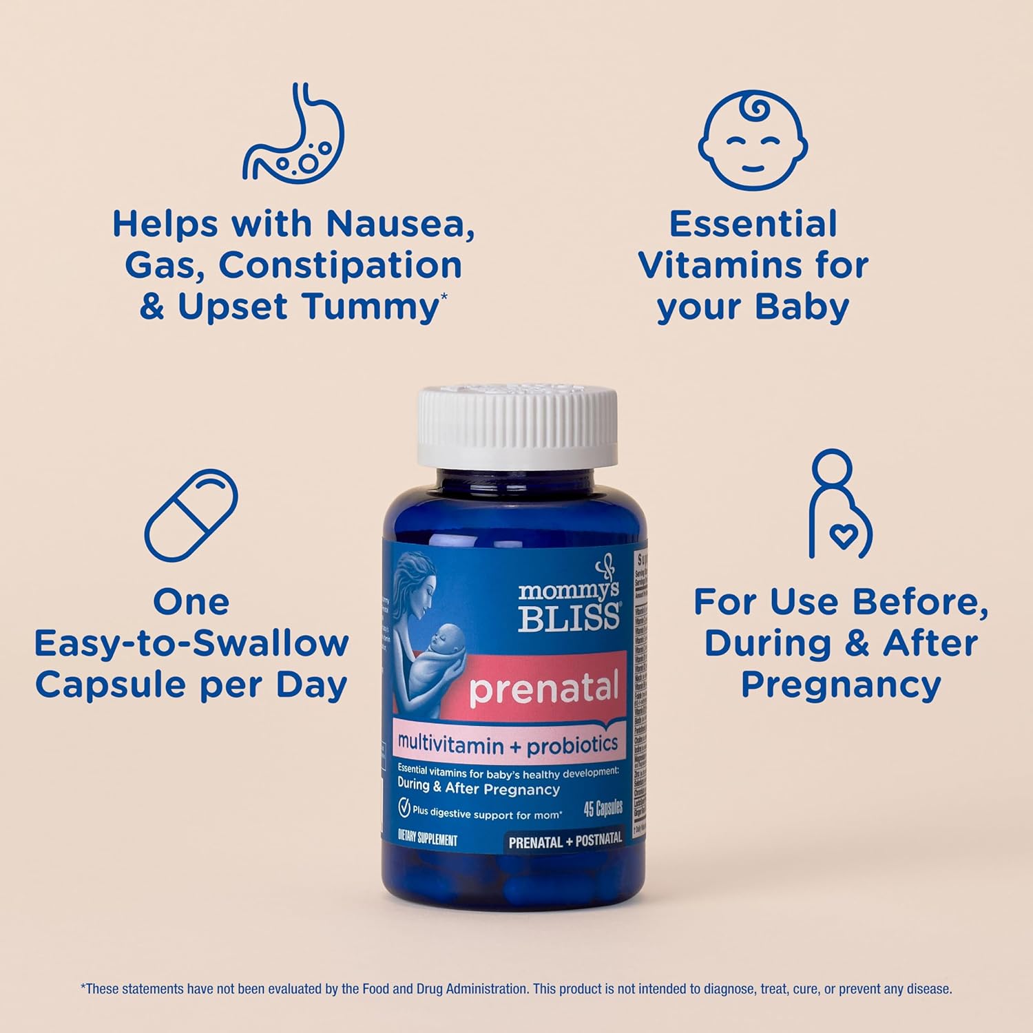 prenatal vitamins probiotics ginger choline supplement
