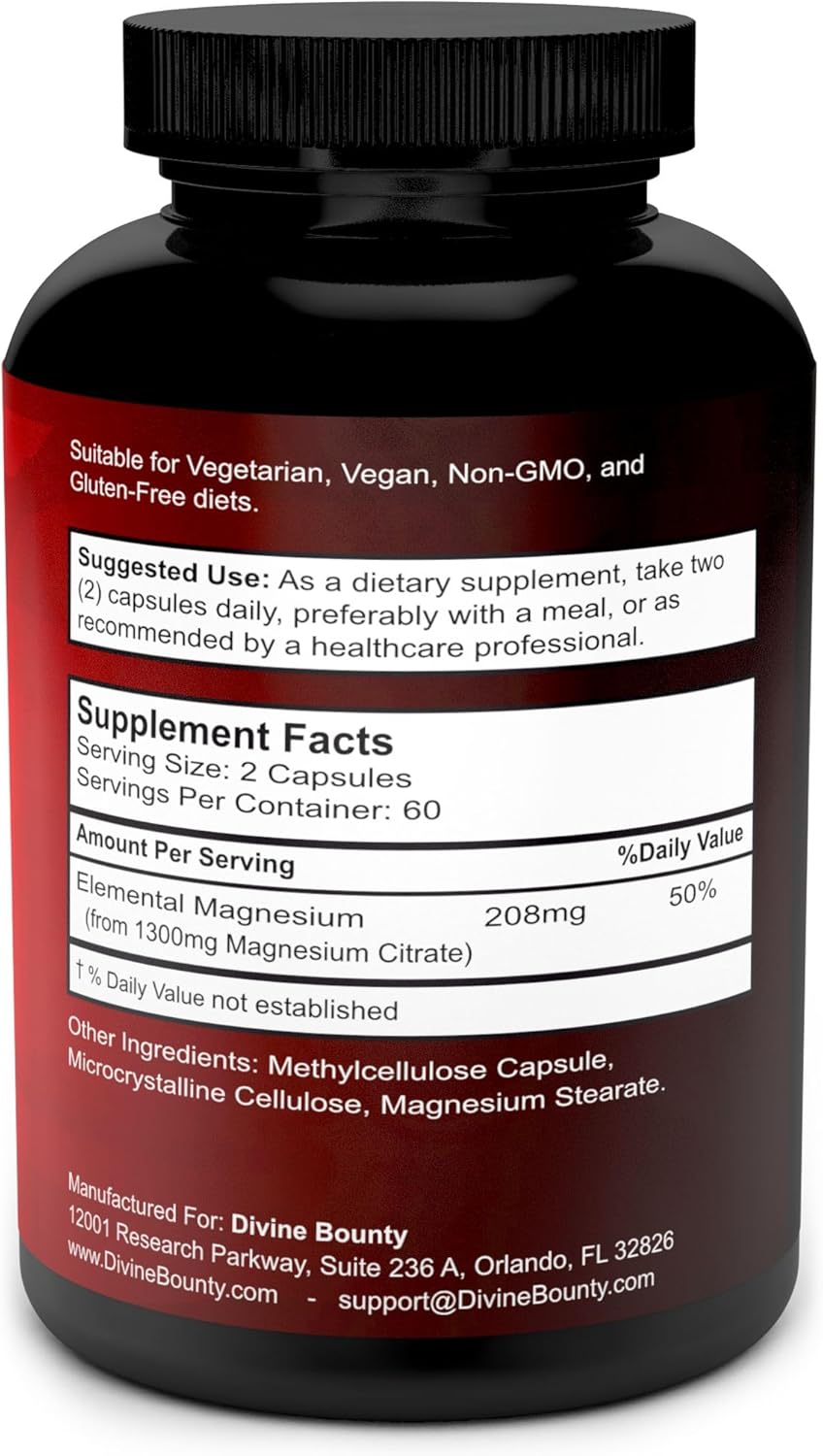 pure magnesium citrate supplement capsules product