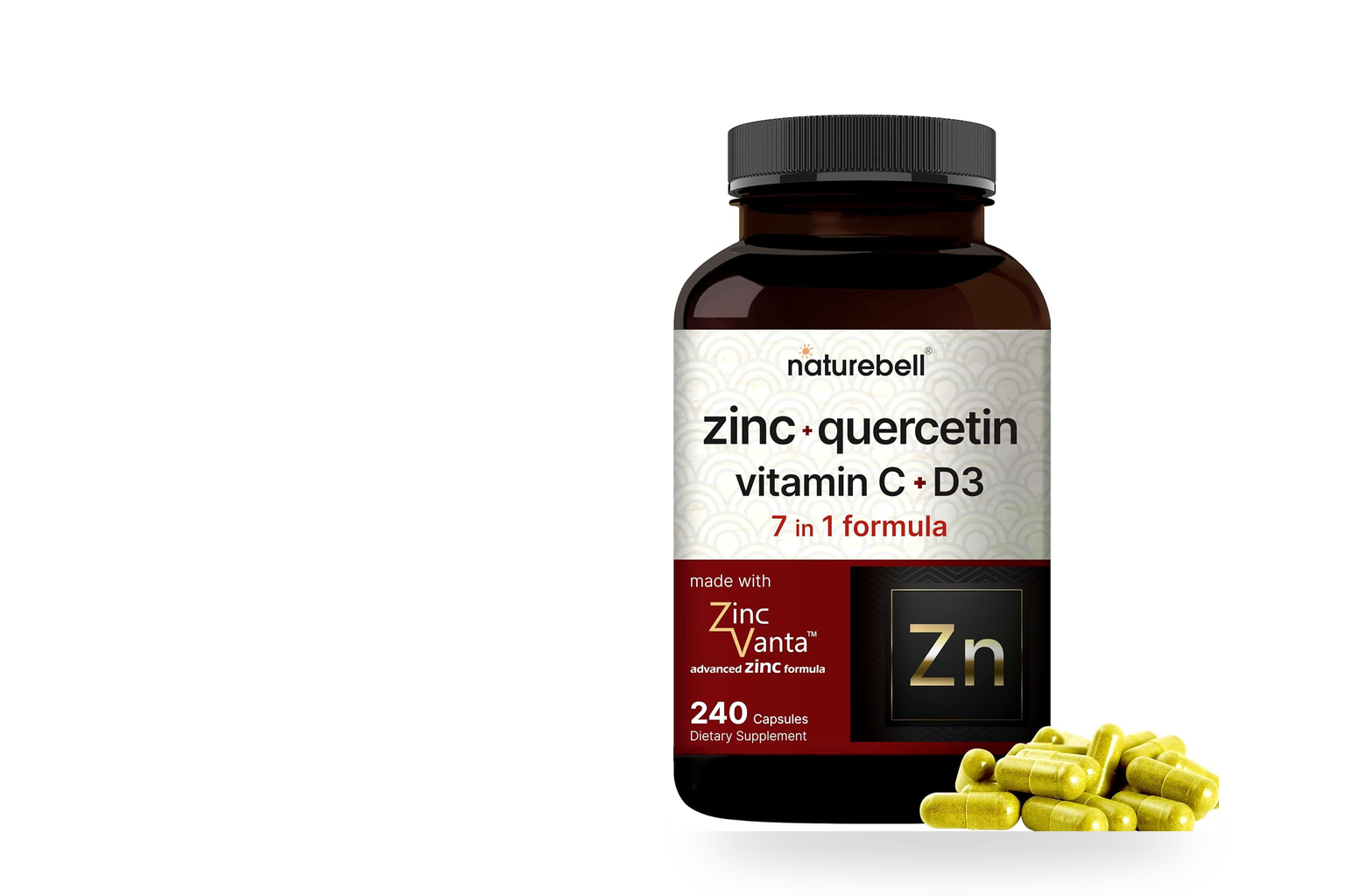 Genuine immune support supplements on white background