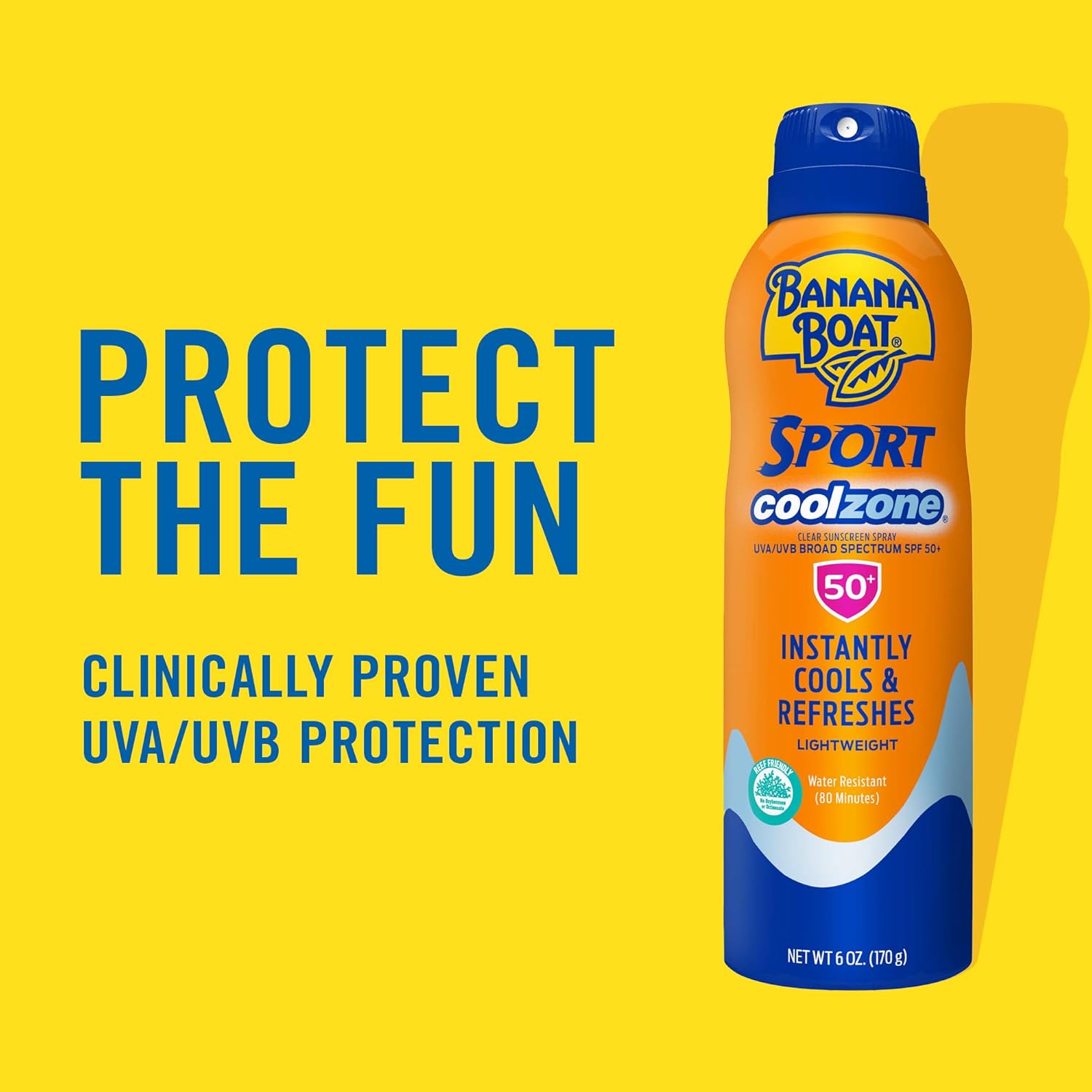 Reef-Friendly Sport Sunscreen Spray 80-Min Water Resistance

