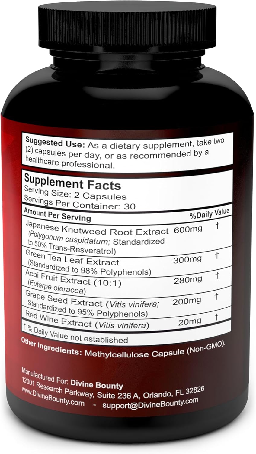 resveratrol botanical blend veggie capsules supplement