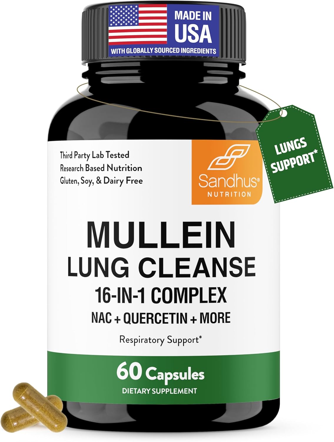 Sandhu's mullein quercetin capsules 60 count bottle