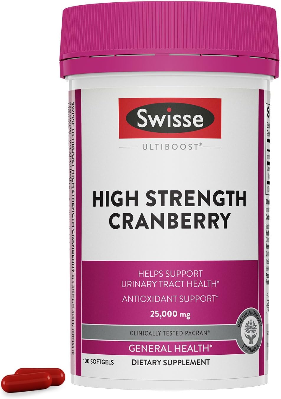 Swisse cranberry extract 25000mg softgels 100 count bottle