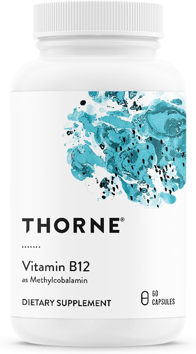 Thorne vitamin B12 methylcobalamin capsules bottle wellness