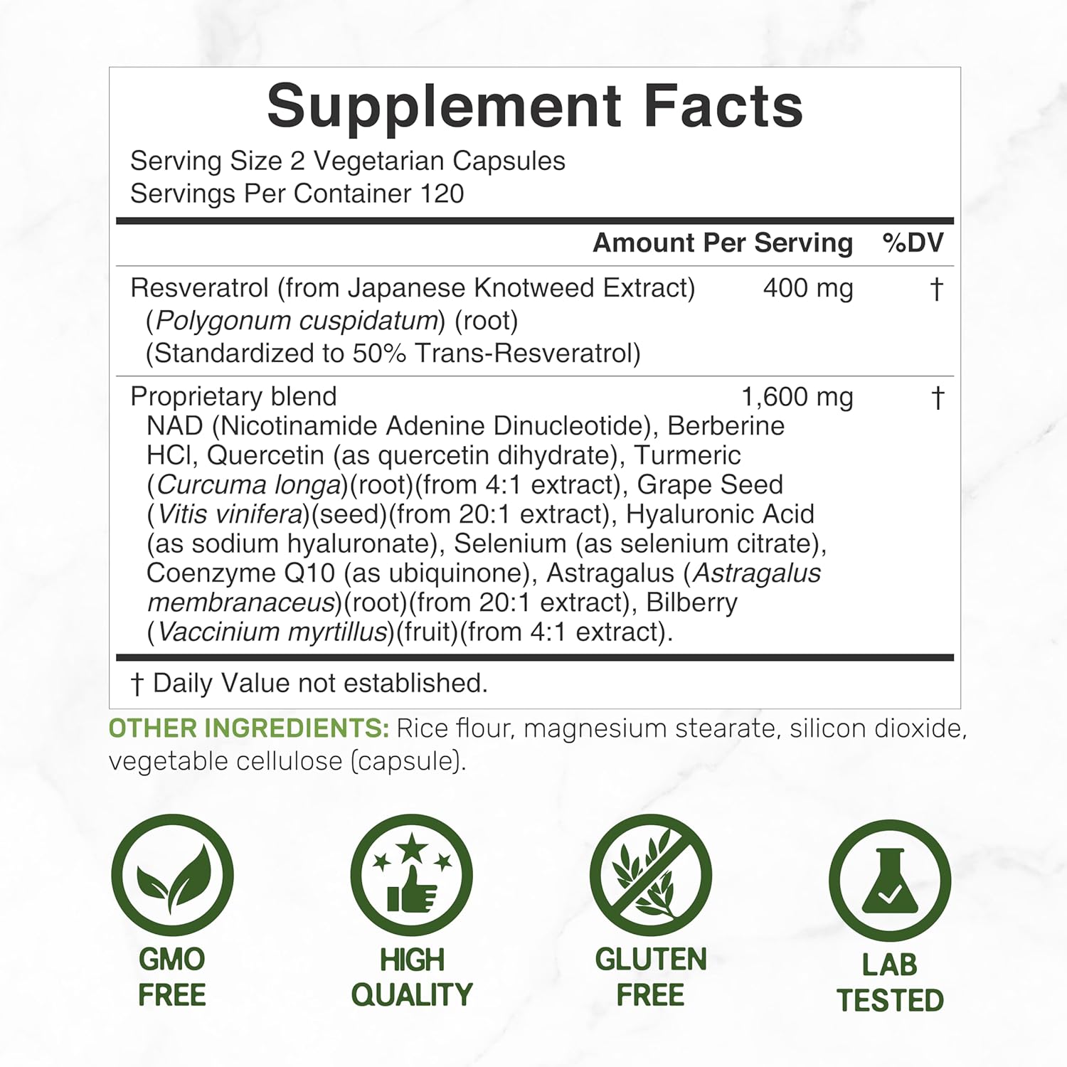 trans resveratrol quercetin curcumin capsules product