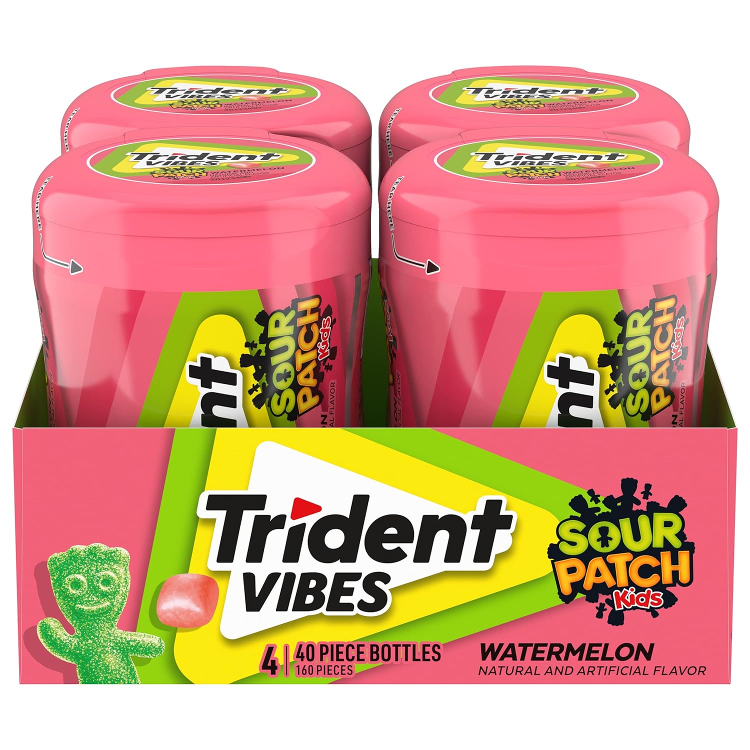 trident vibes sour patch kids watermelon gum 160 count