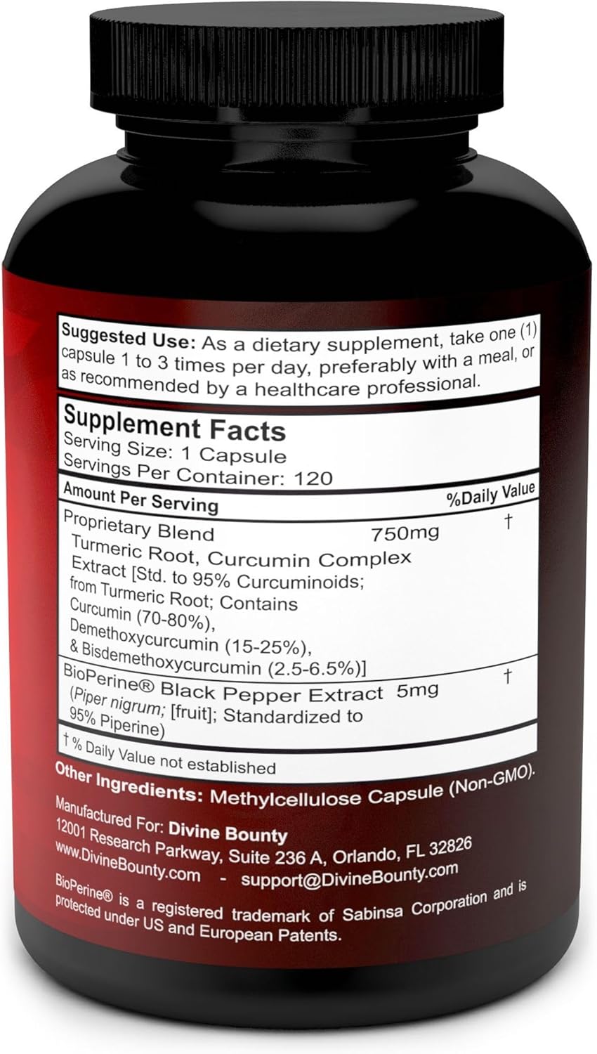 turmeric curcumin black pepper extract capsules supplement