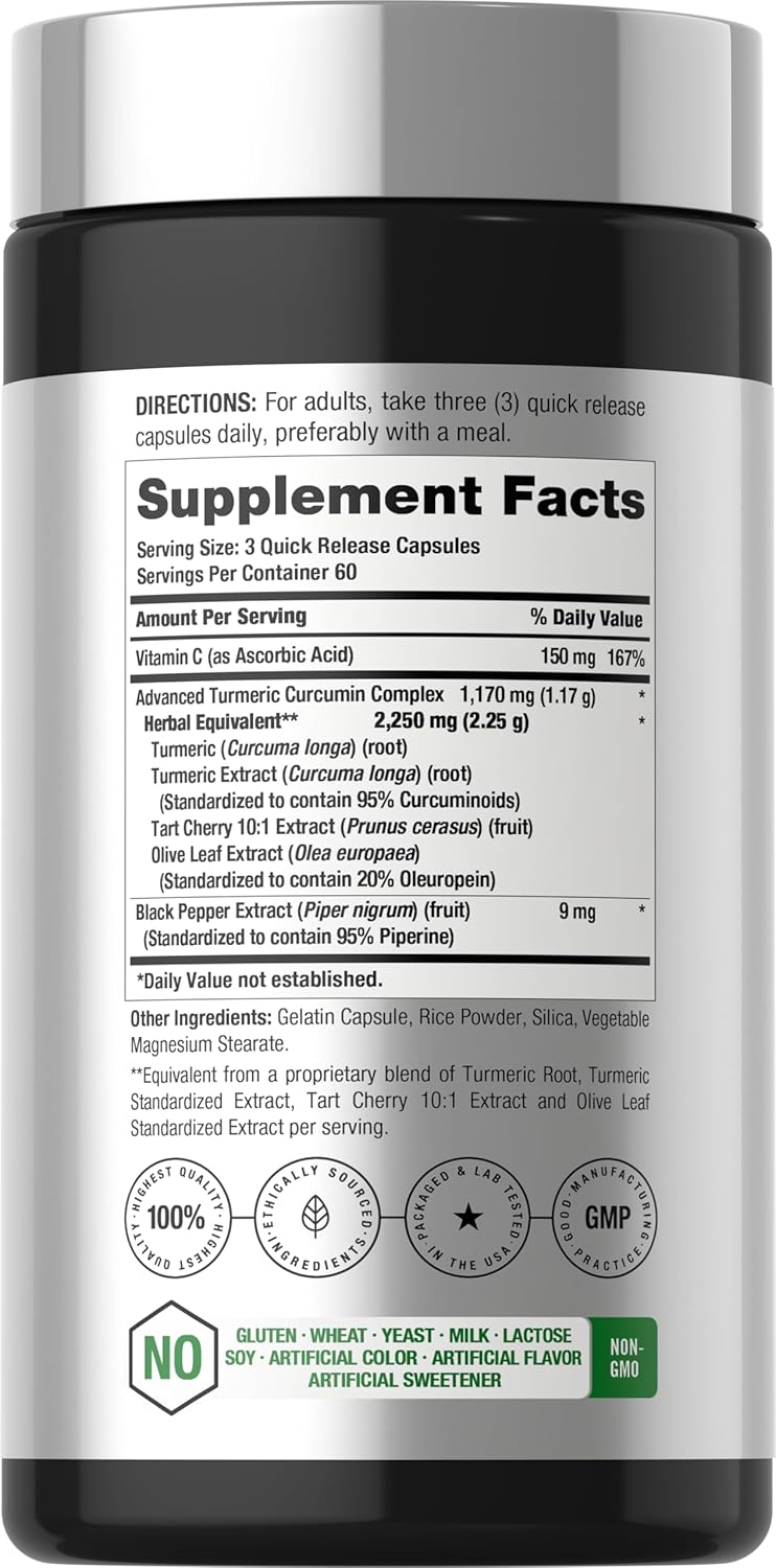 turmeric curcumin tart cherry capsules supplement product