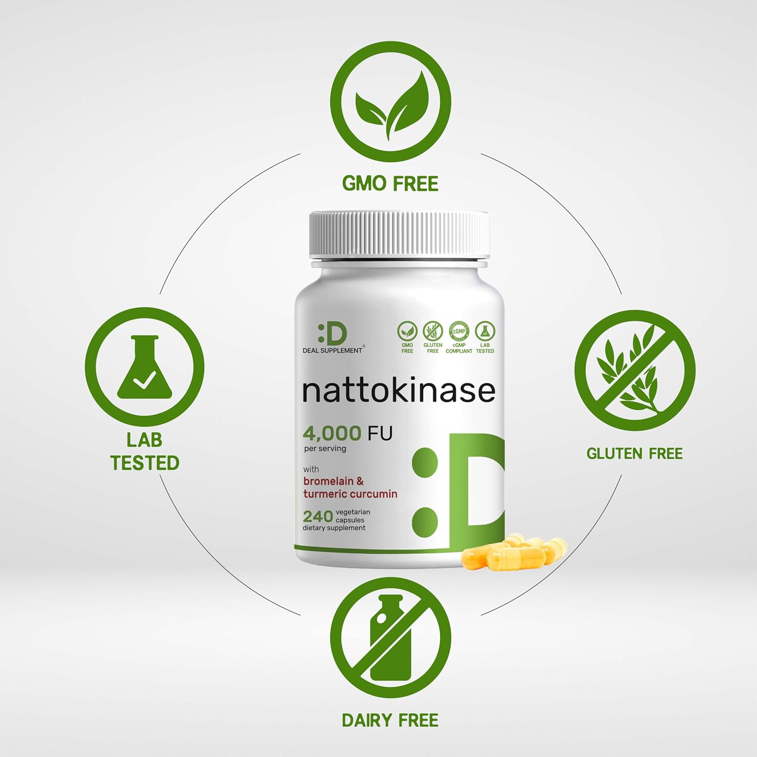 nattokinase supplement capsules close up product