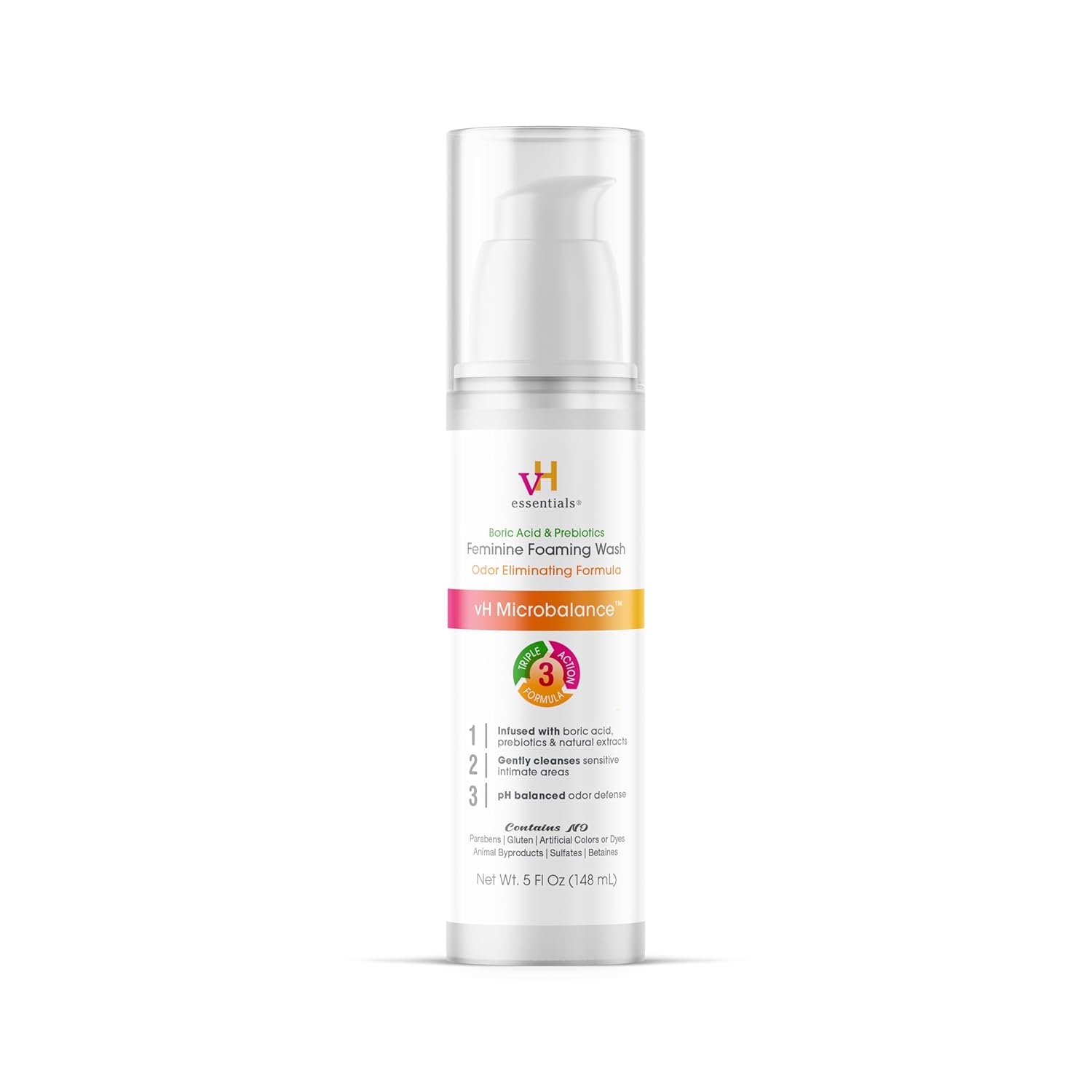 vH Essentials boric acid foaming wash 5 fl oz bottle