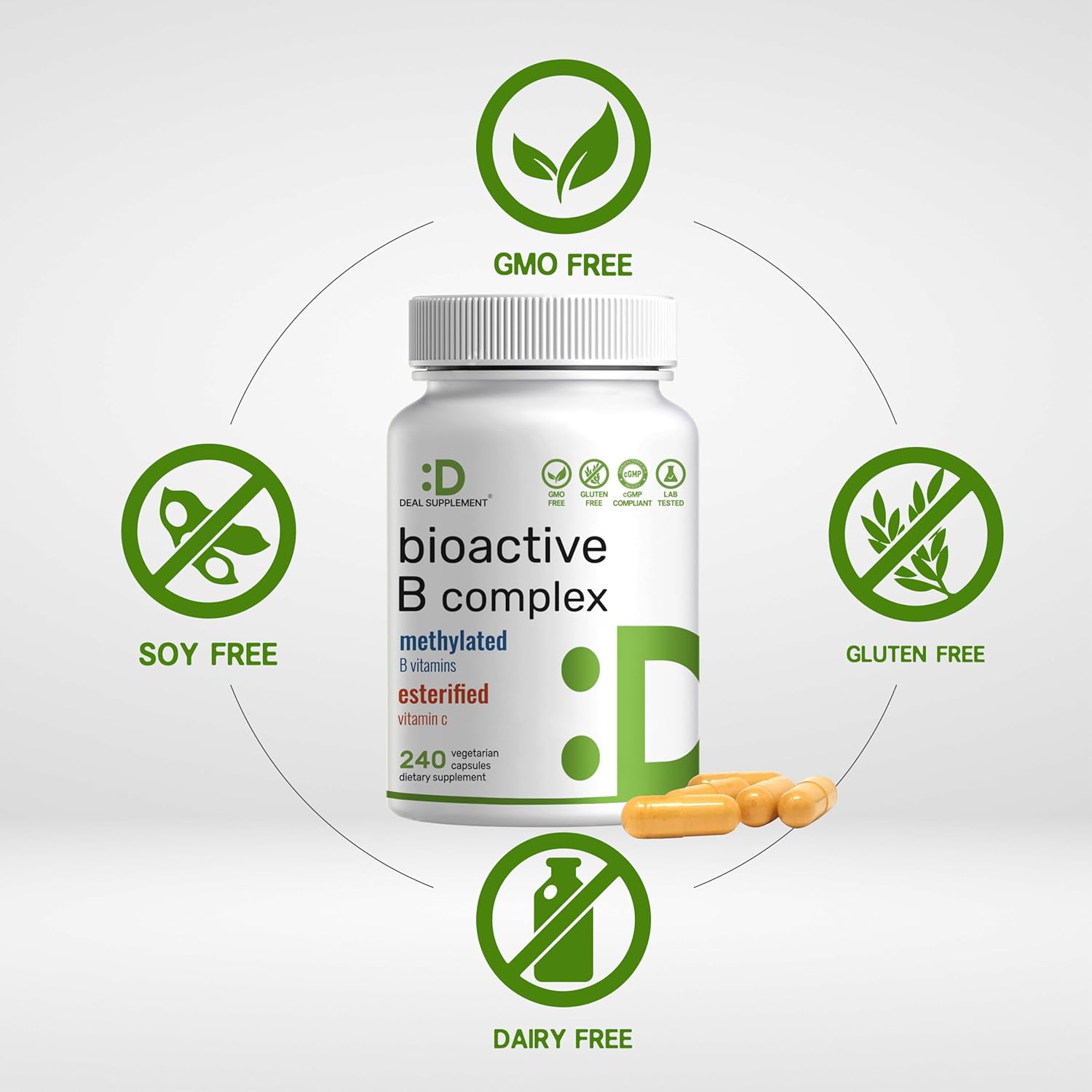 vitamin B complex capsules close up product