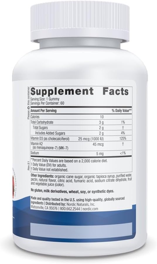 vitamin D3 K2 gummy supplement Nordic Naturals