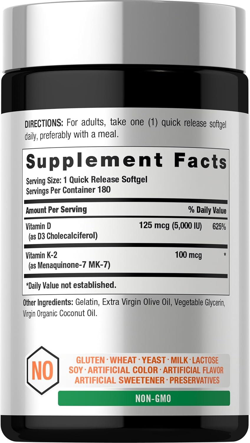 vitamin D3 K2 softgel supplement daily wellness product